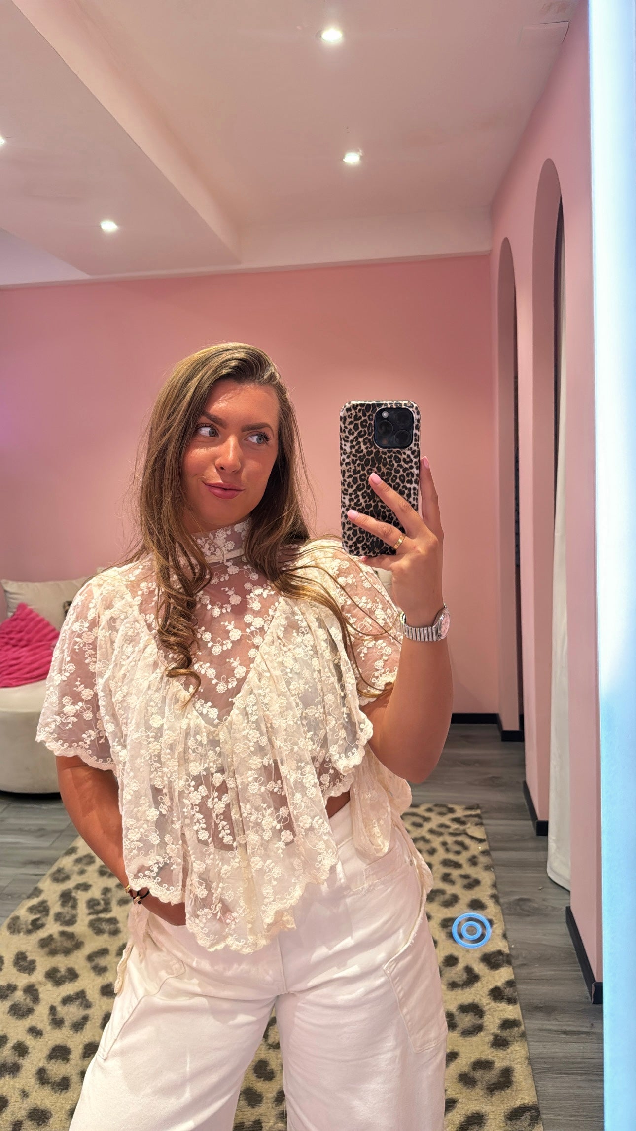 Boho Chic Lace Top Beige