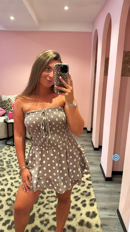 Playsuit Dots Taupe