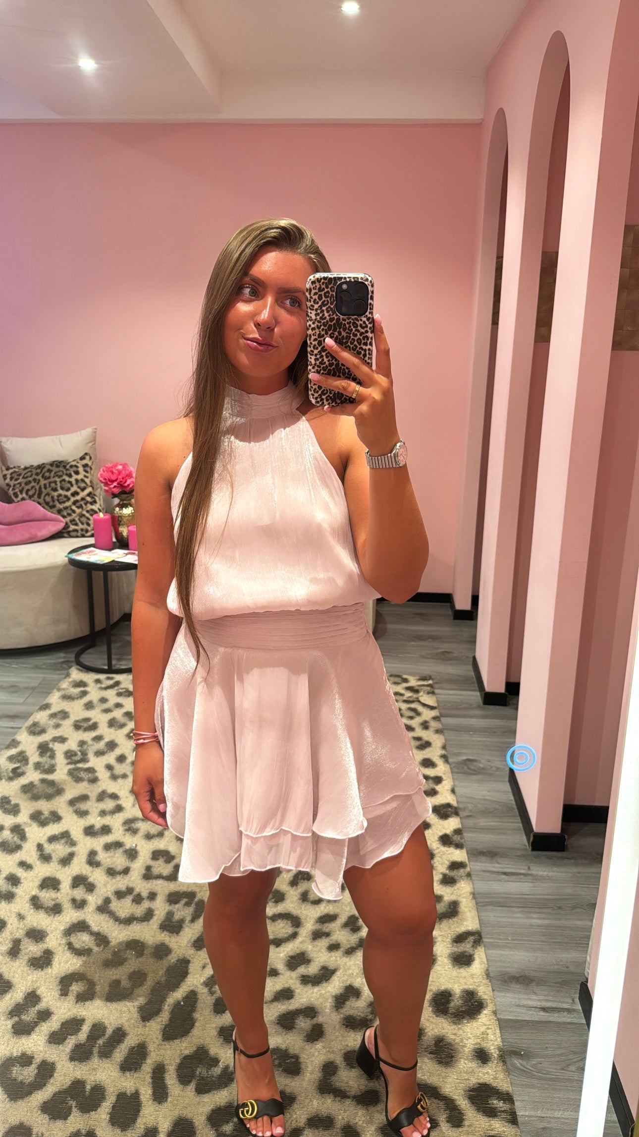 Rosalie Satin Jurkje Licht Roze