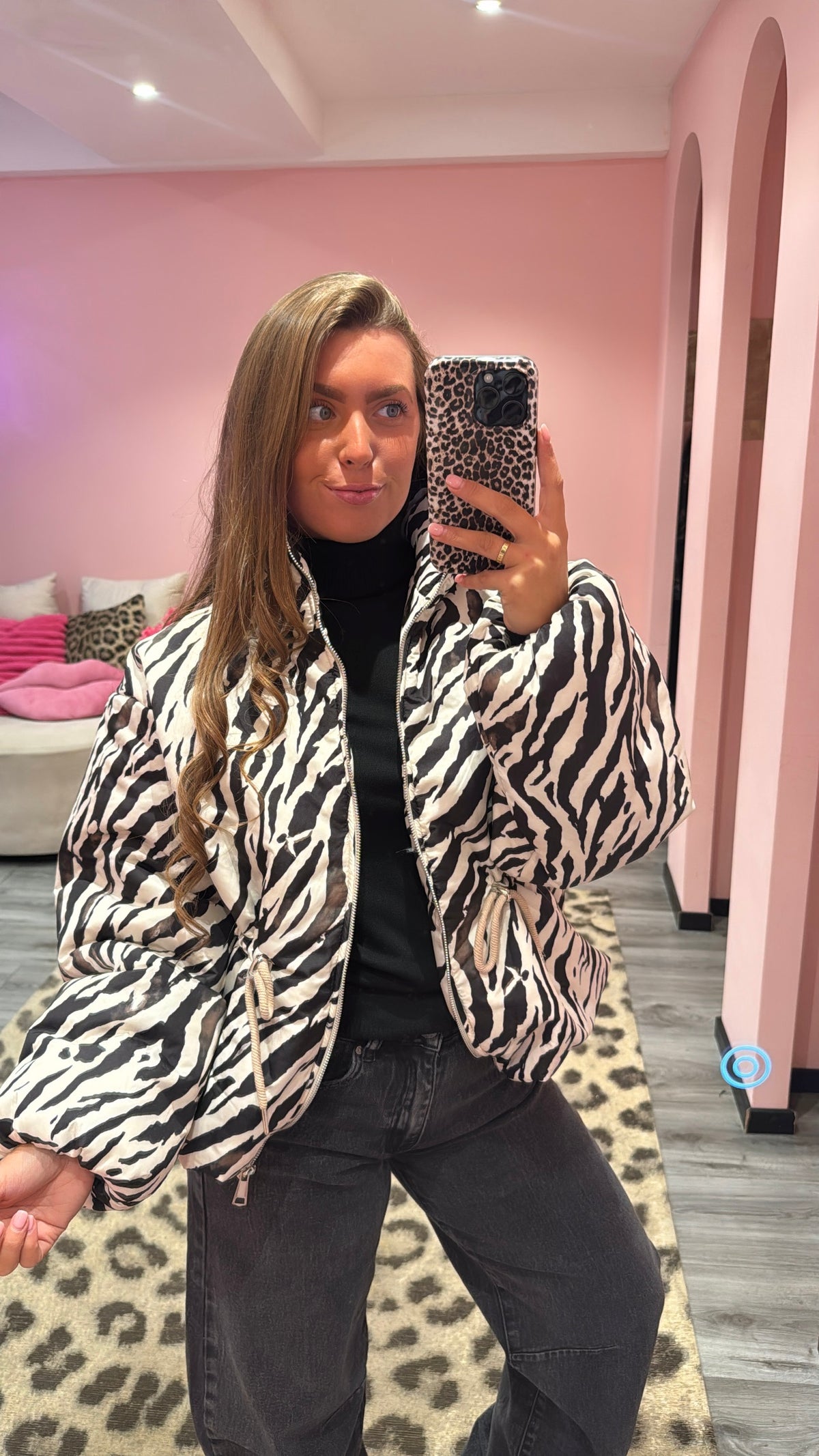 Bowie Puffer Printed Zebra