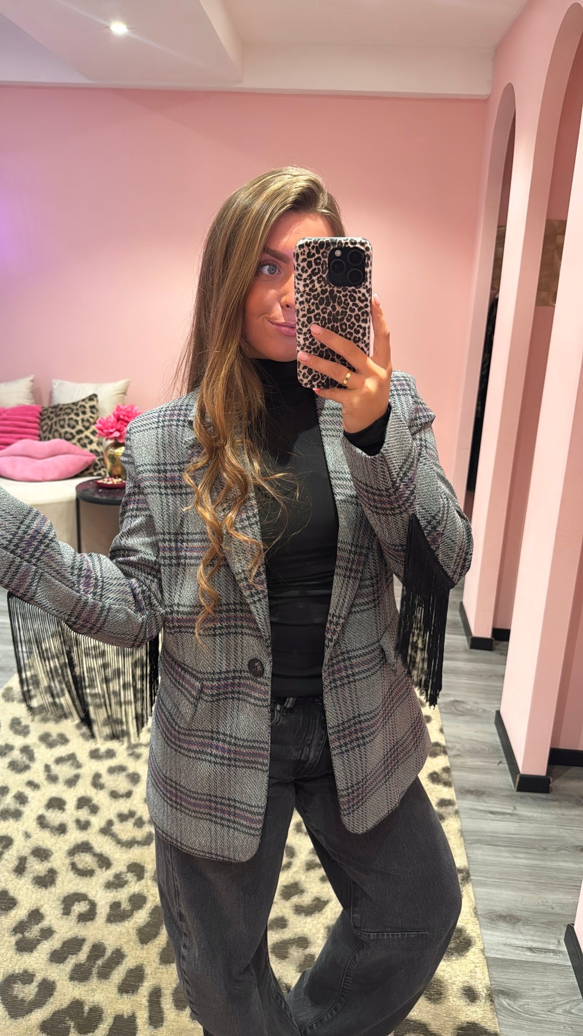 Fringe Blazer Grijs 20422