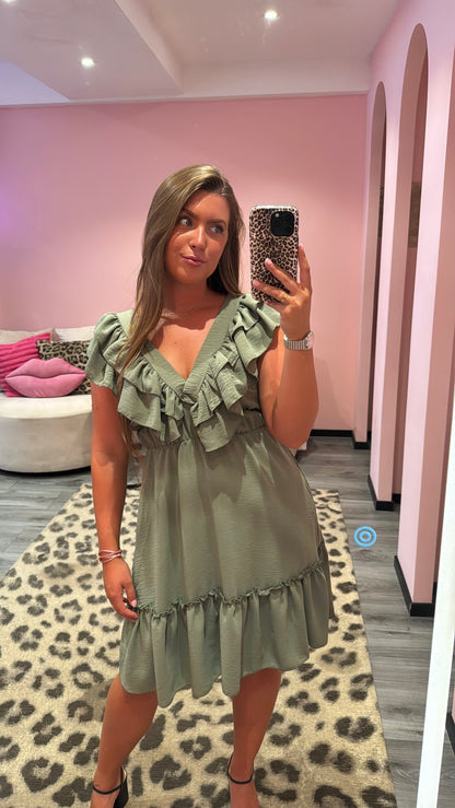 Ruffle Romance Jurkje Groen