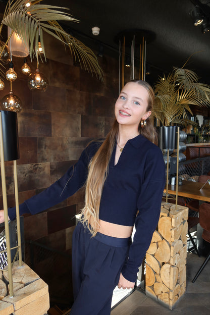 Zira Top Navy Blue ByMila