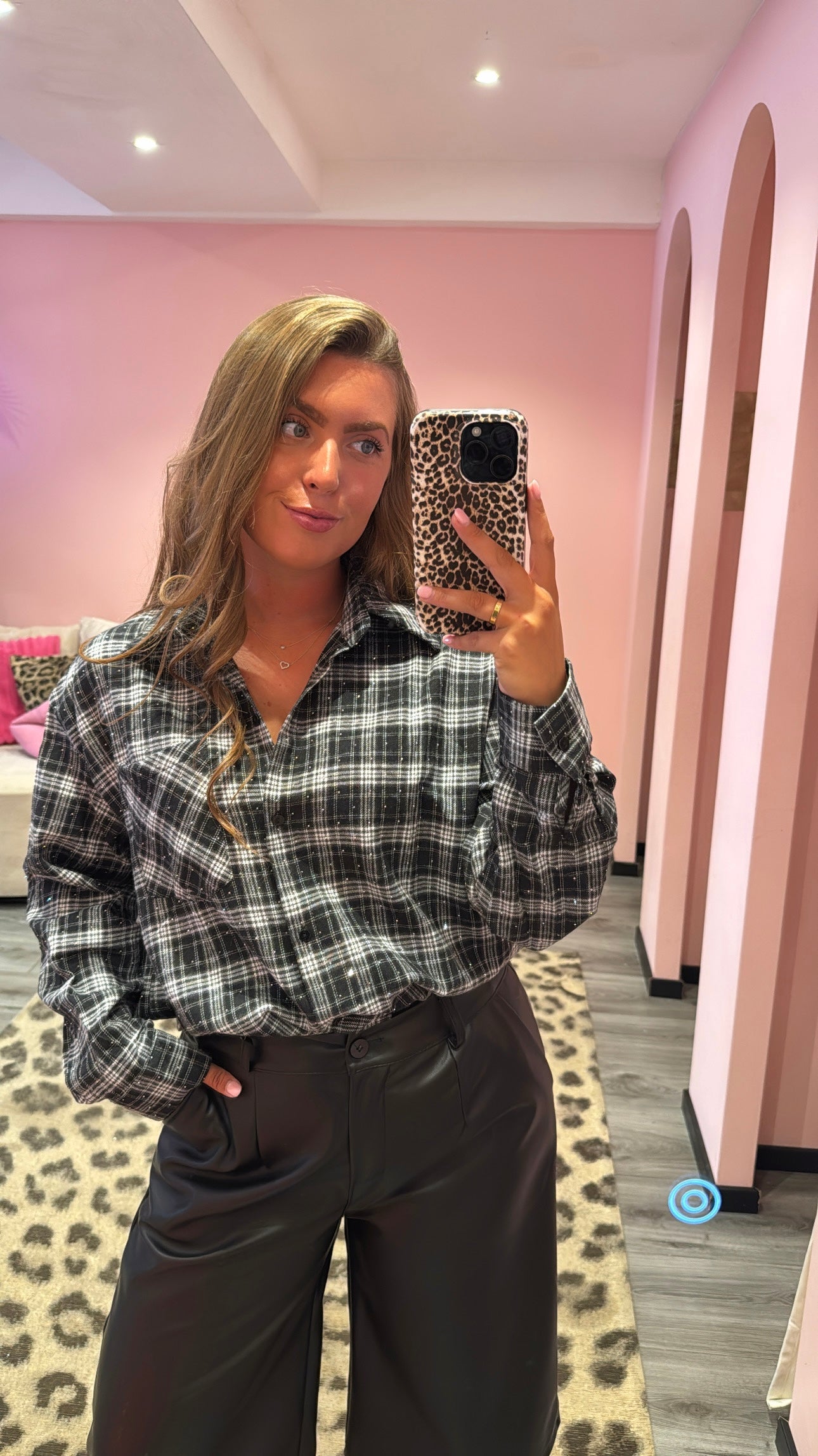 Bobby Flannel Sparkle Blouse Zwart