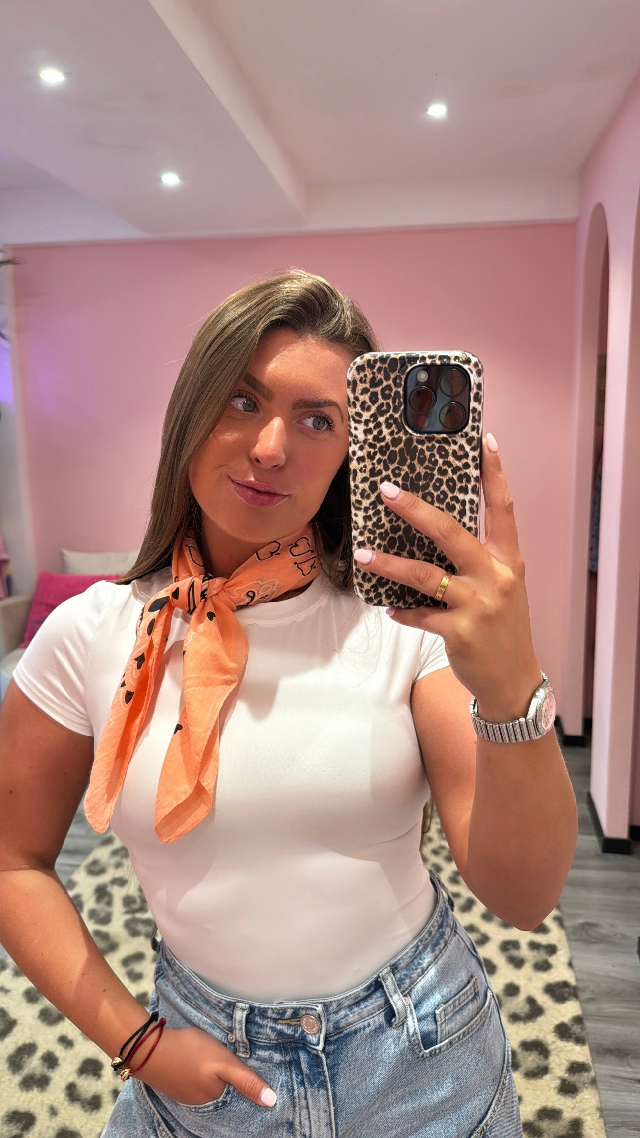 Sjaaltje Paisley Bandana Peach