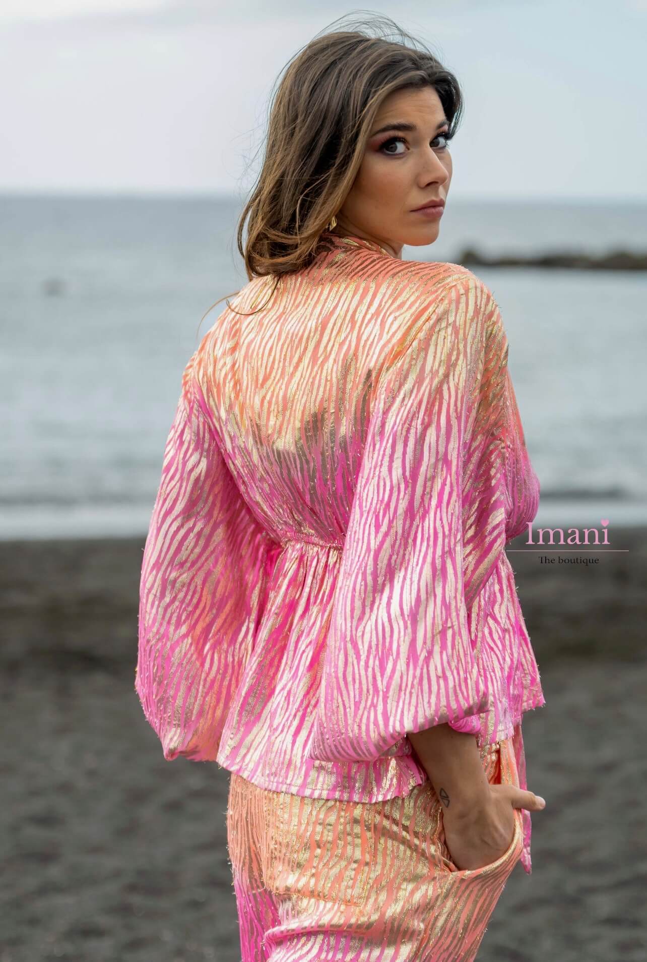 Gold&Silver Atila Blouse/Kimono Pink/Orange