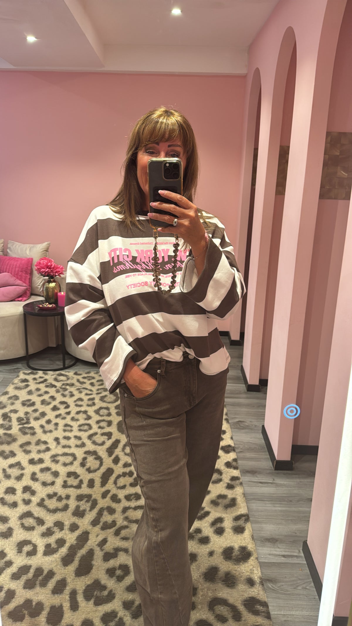 NYC  Longsleeve Bruin/Wit