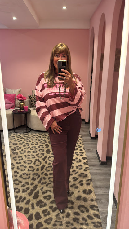 NYC  Longsleeve Bordeaux/Roze