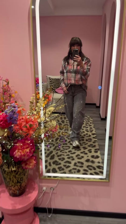 Musthave Strass Blouse Grijs/Roze