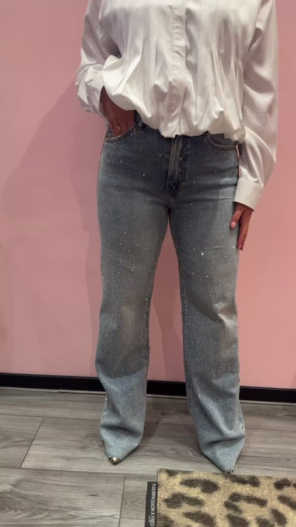 Wide Leg Jeans Queen Hearts Extra Lang 3908