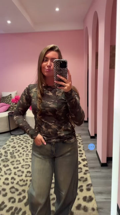 Cashmere Top Camouflage
