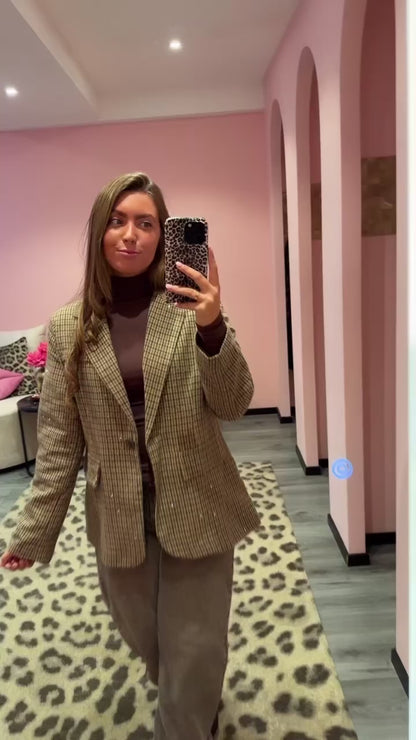 Sparkle Check Blazer Army/Bruin