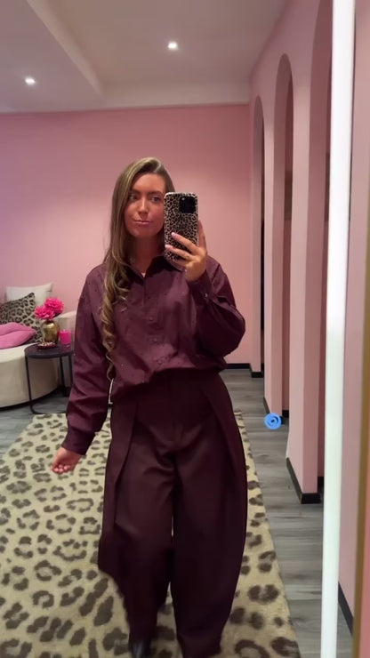 Blouse Sofia Strass Aubergine