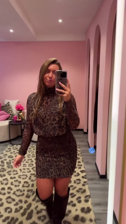 Glamour Night Dress Leopard