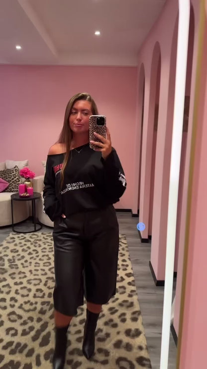 Off Shoulder Longsleeve Zwart