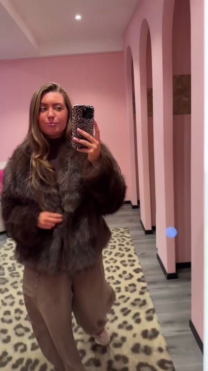 Fenna Fur Jacket Brown 5602