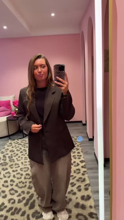 Luxe Blazer Strass Bruin
