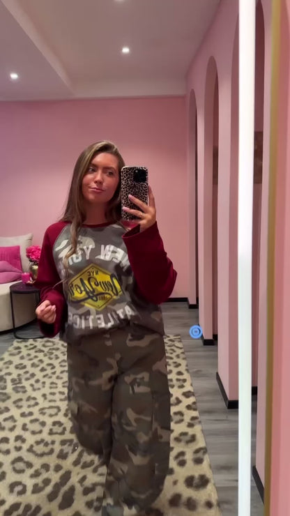 Camouflage Longsleeve New York Bordeaux