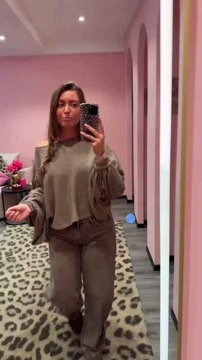 Cozy Balloon Knit Taupe
