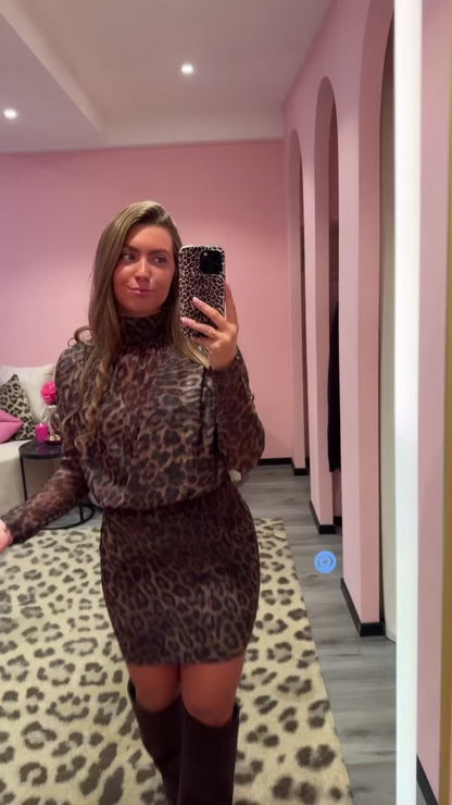 Glamour Night Dress Leopard