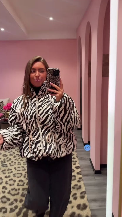 Bowie Puffer Printed Zebra