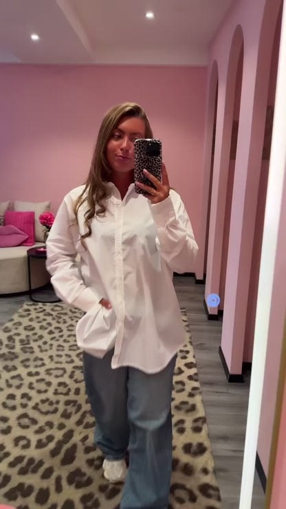 Basic Oversized Witte Blouse