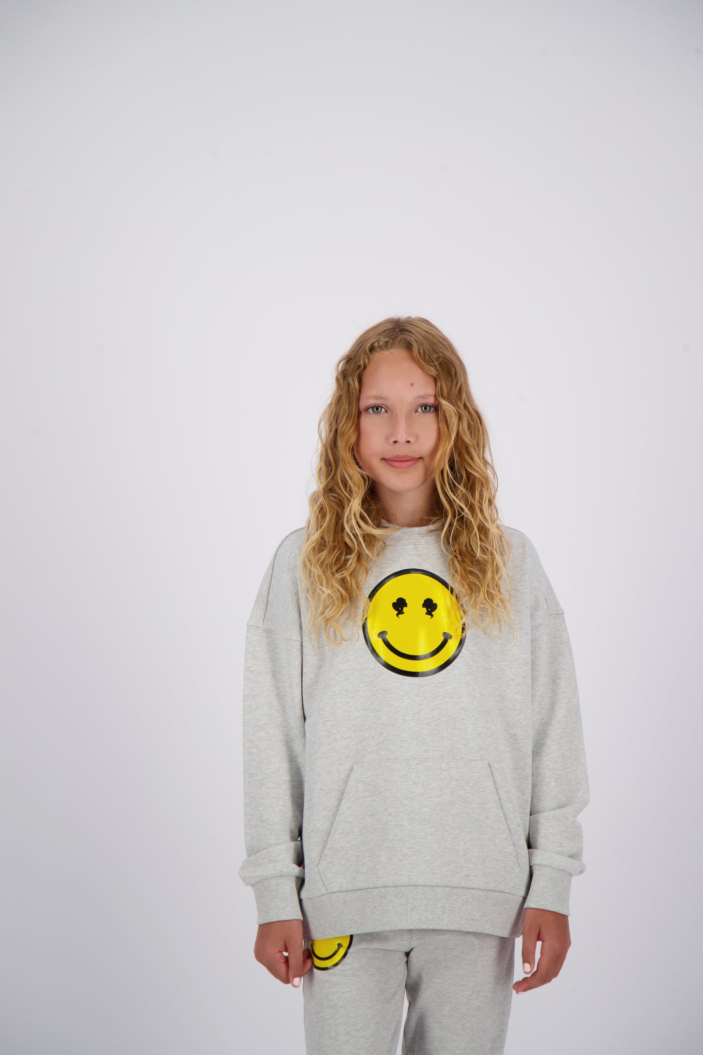 Smiley Hoodie - Reinders - Kids - Light Grey